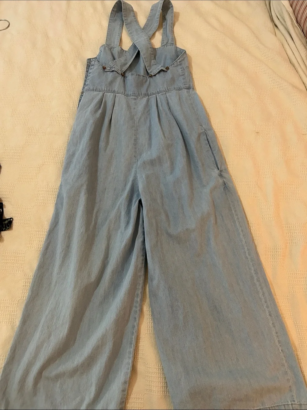 Free People Fara Jumpsuit in a light denim chambray wash size 2